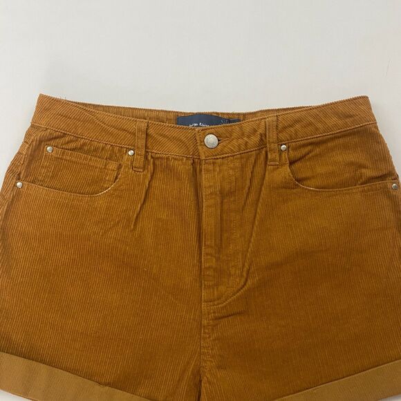 Indigo Rising Brown Corduroy High Rise Cuffed Shorts Size 11/30 100% Cotton - Picture 4 of 9